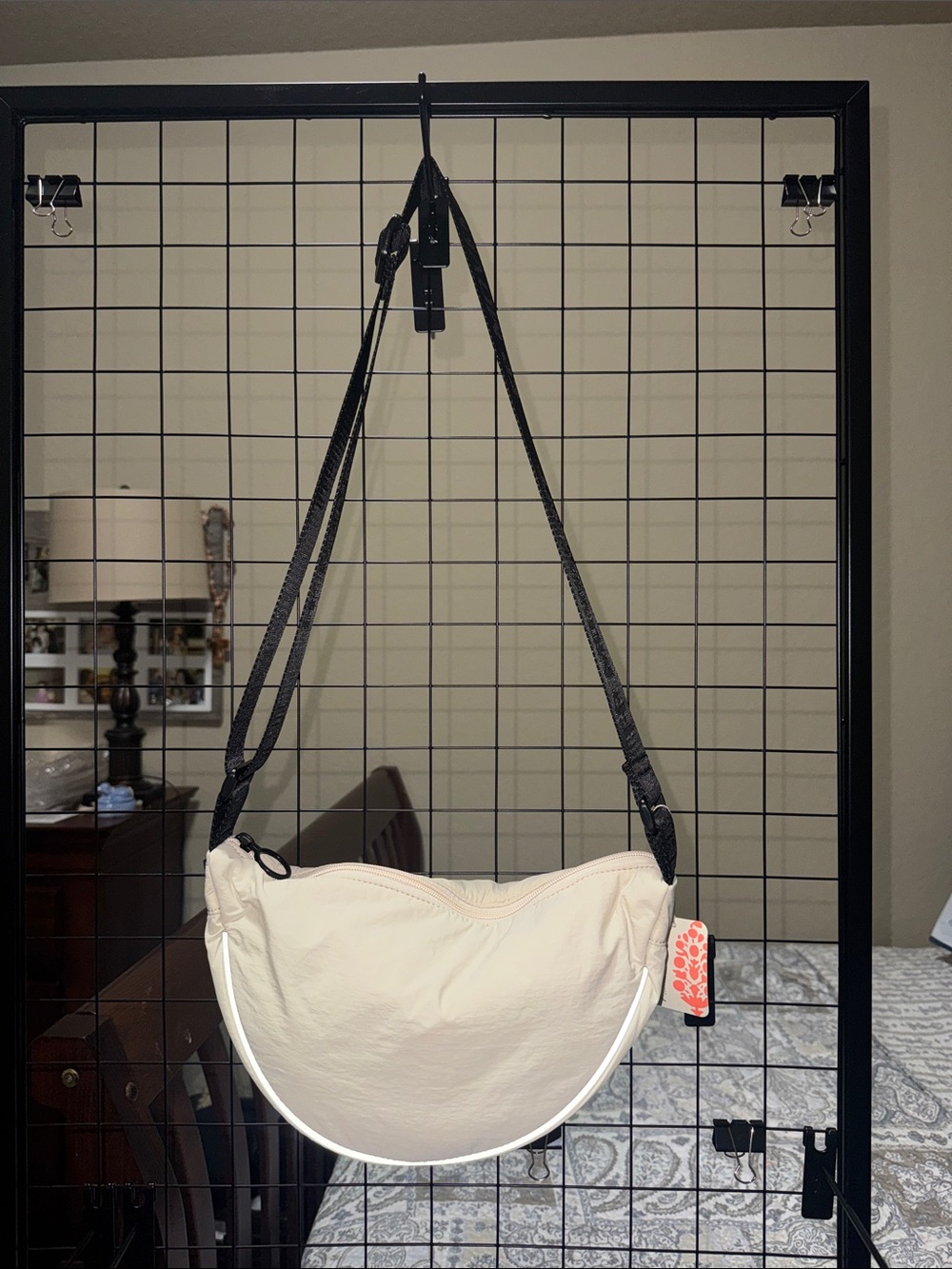 NWT FreePeople Cream Crescent Crossbody Bag